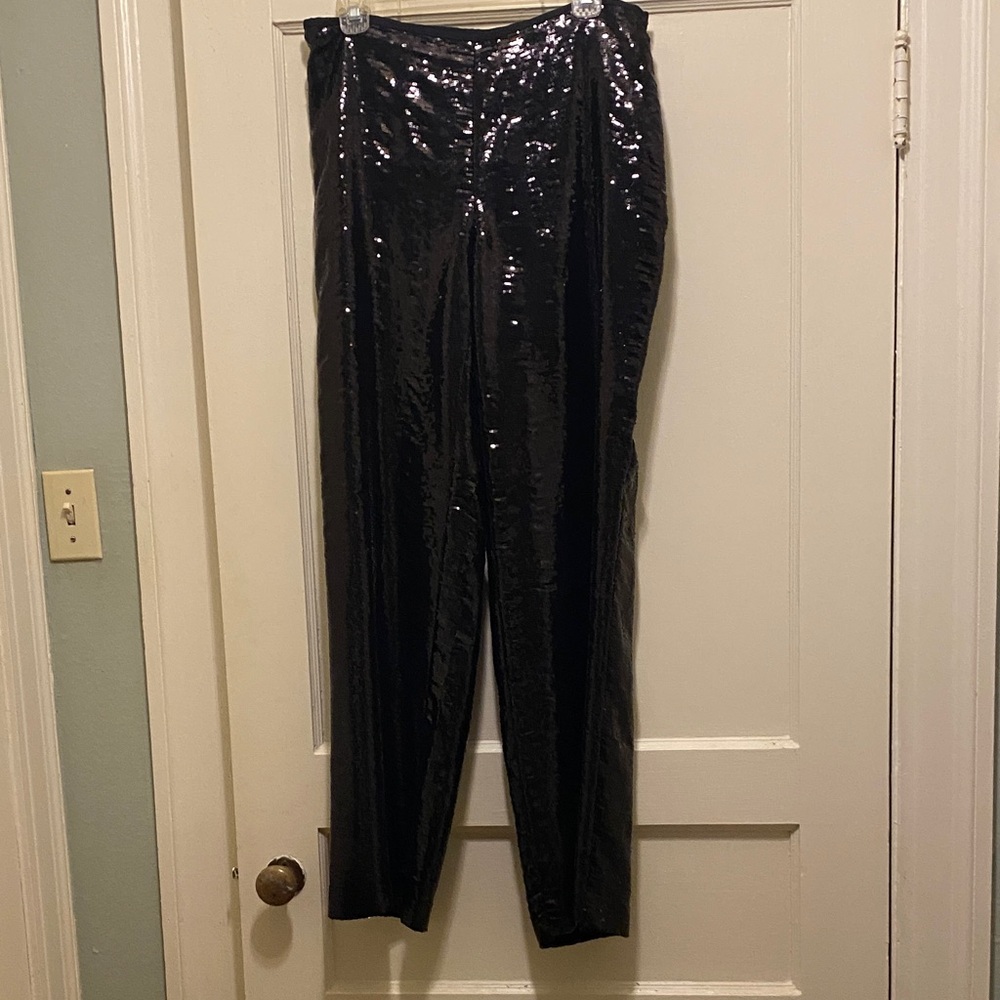 Chico's Black Sequin Wide Leg Pants
